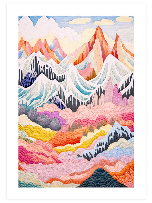 Colorful Mountains N2 Poster  - Giclée Baskı