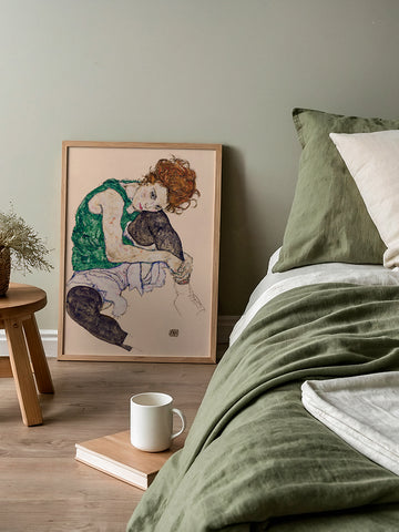 Egon Schiele  Seated Woman with Legs Drawn up - Art Print