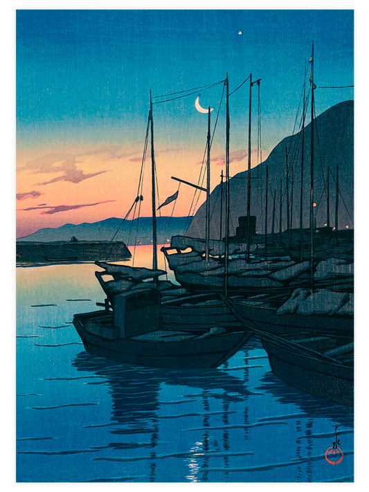 Kawase Morning at Beppu Poster - Giclée Baskı