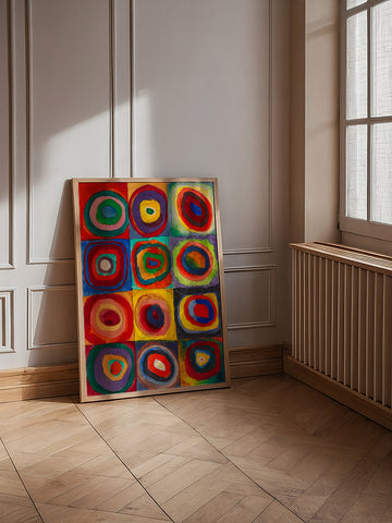 Kandinsky Squares with Concentric Circles - Art Print