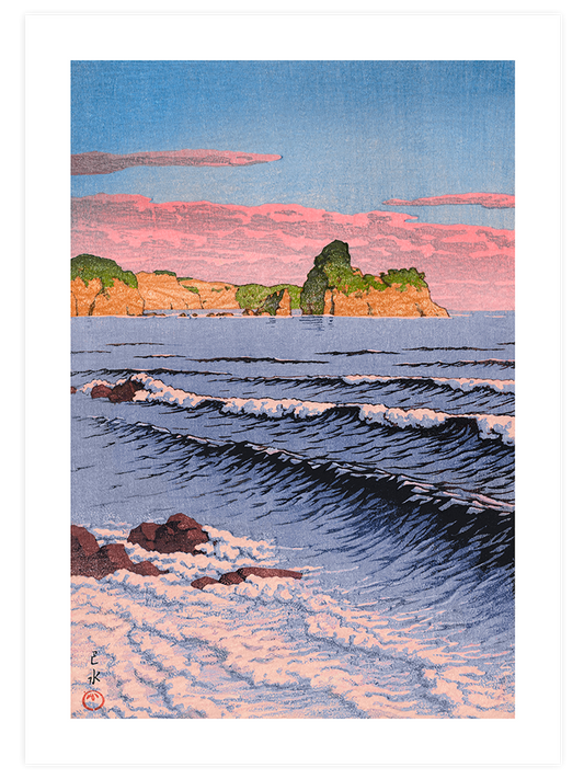 Kawase Morning Sea at Shiribeshi Poster - Giclée Baskı