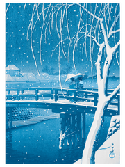 Kawase Snow at Nightfall Poster - Giclée Baskı