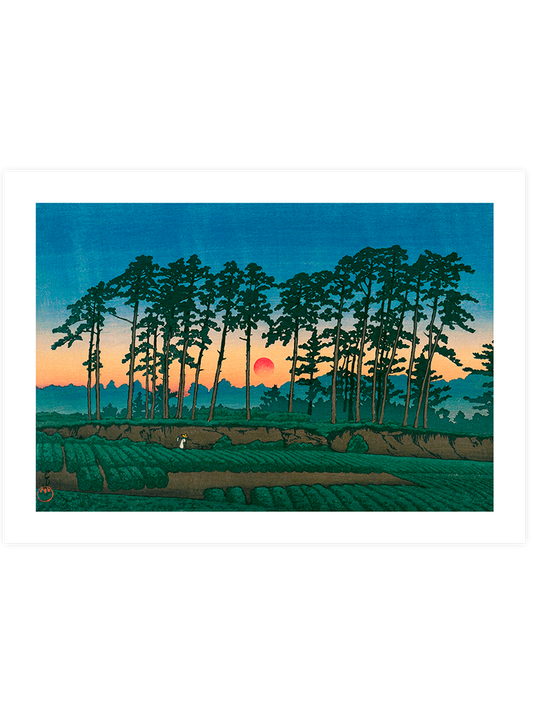 Kawase Sunset at Ichinokura, Ikegami Poster - Giclée Baskı