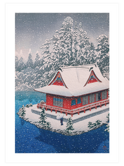 Kawase The Inokashira Benten Shrine in Snow Poster - Giclée Baskı