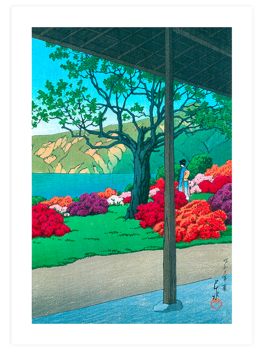 Kawase View of an Azalea Garden Poster - Giclée Baskı