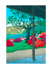 Kawase View of an Azalea Garden Poster - Giclée Baskı