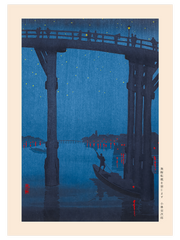 Kobayashi A High Bridge by Night Poster - Giclée Baskı