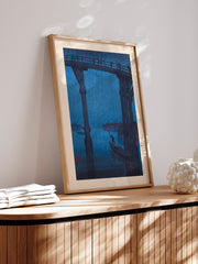 Kobayashi A High Bridge by Night Poster - Giclée Baskı