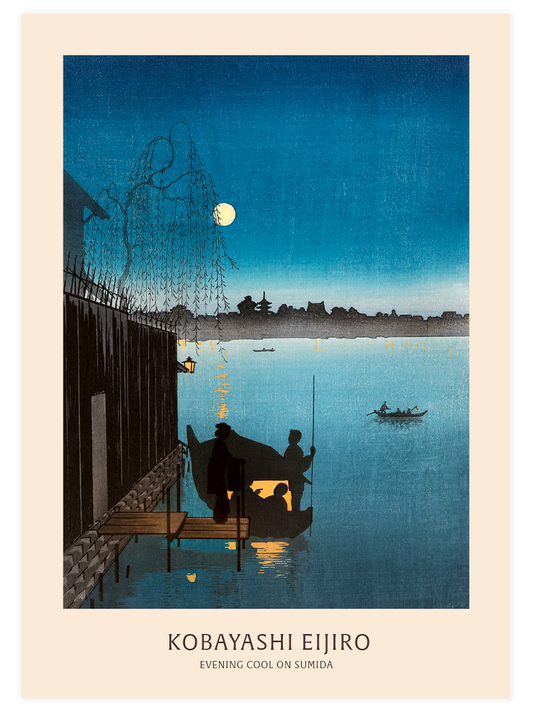 Kobayashi Evening Cool on Sumida Poster - Giclée Baskı