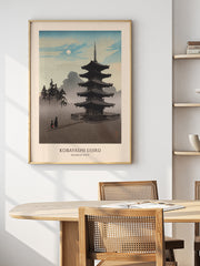 Kobayashi Eijiro Pagoda at Night Poster - Giclée Baskı