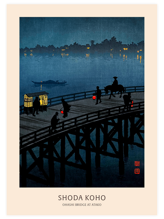 Koho Shoda Ohashi Bridge at Atako Poster - Giclée Baskı