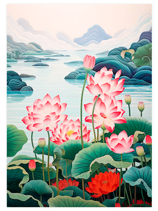 Lotus of Okinawa Poster - Giclée Baskı