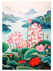 Lotus of Okinawa Poster - Giclée Baskı