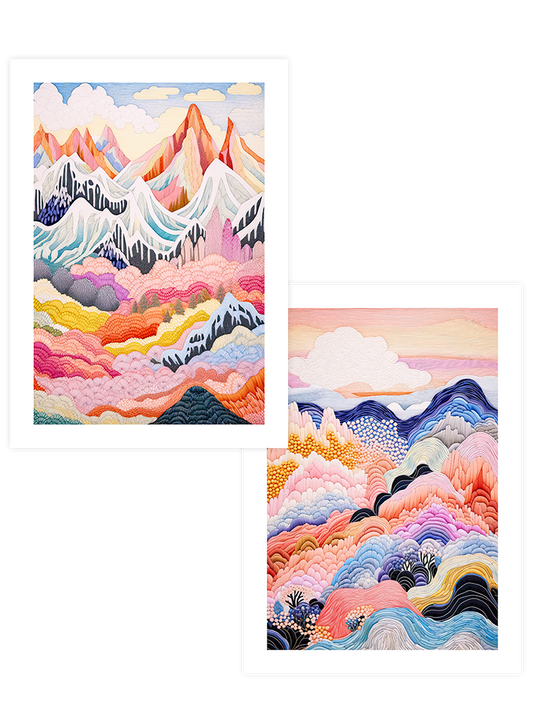 Colorful Mountains - Poster Seti Duo