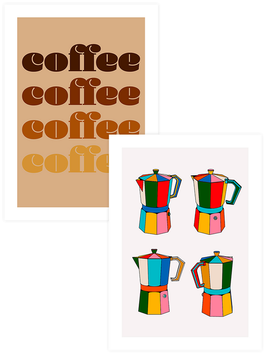 Coffee & Moka Coffee - Poster Seti Duo