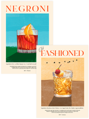 Negroni & Old Fashioned - Poster Seti Duo