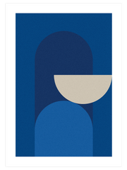 Geometrik Form Mavi N3 Poster - Giclée Baskı