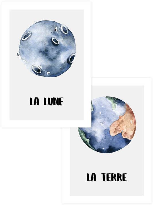 La Terre & La Lune - Poster Seti Duo