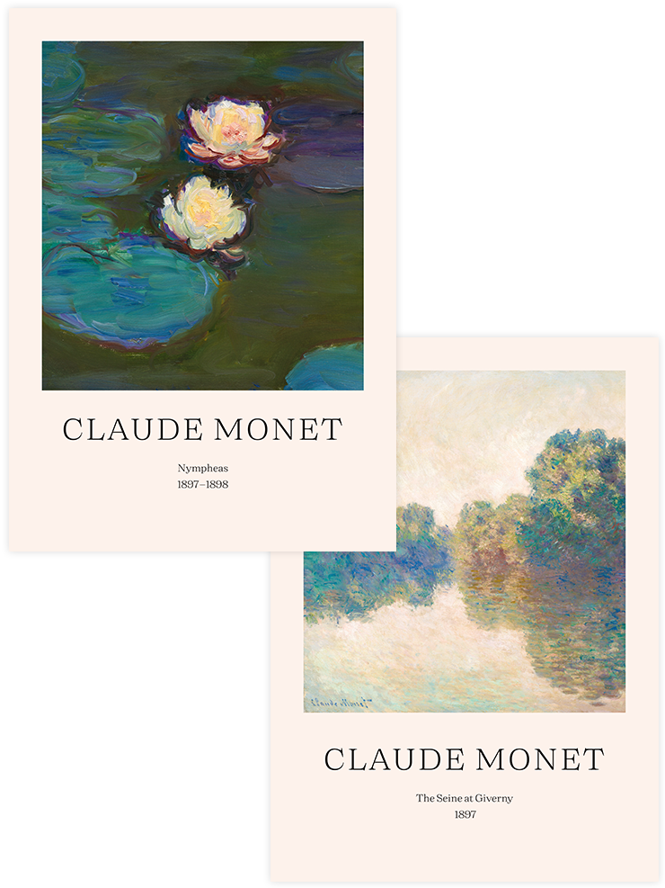 Monet Nympheas - Poster Seti Duo – Nordika Gallery