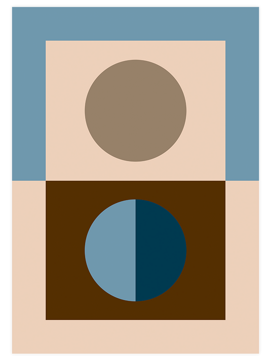 Blue, Brown, Beige - Poster Seti Duo