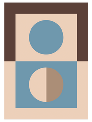 Blue, Brown, Beige - Poster Seti Duo