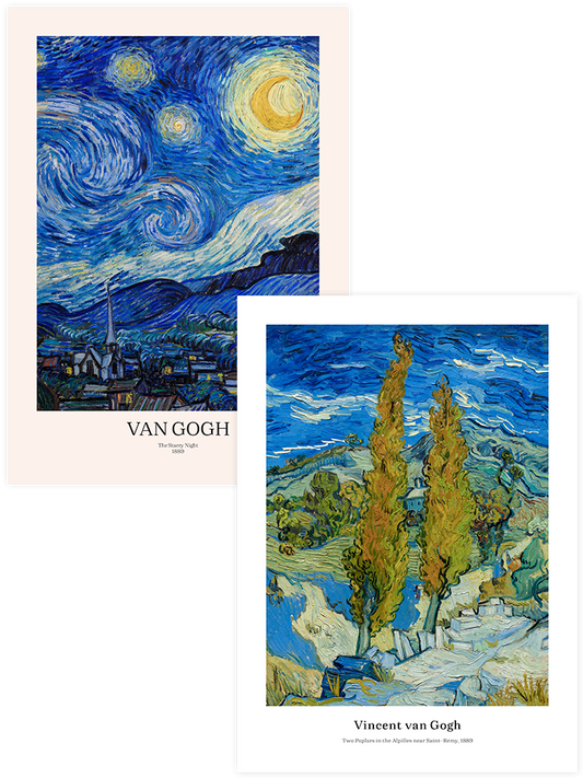 Van Gogh Two Poplars - Poster Seti Duo