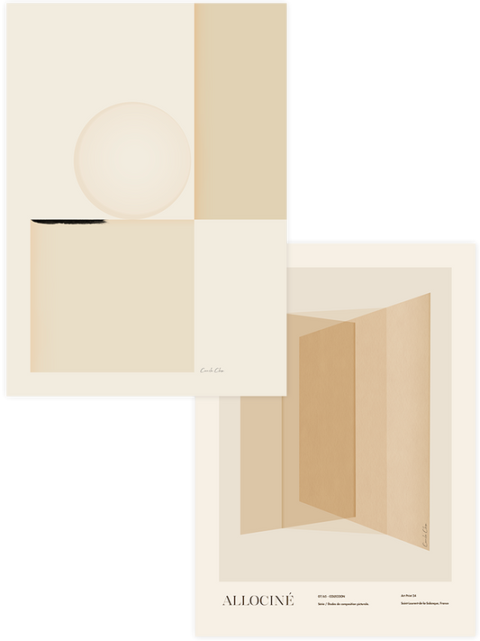 Beige Sophistication - Poster Seti Duo