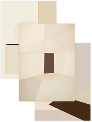 Beige & Brown - Poster Seti Trio