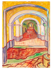 Vincent van Gogh Corridor in the Asylum - Art Print