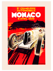 Vintage Grand Prix Monaco 1930 Poster - Giclée Baskı