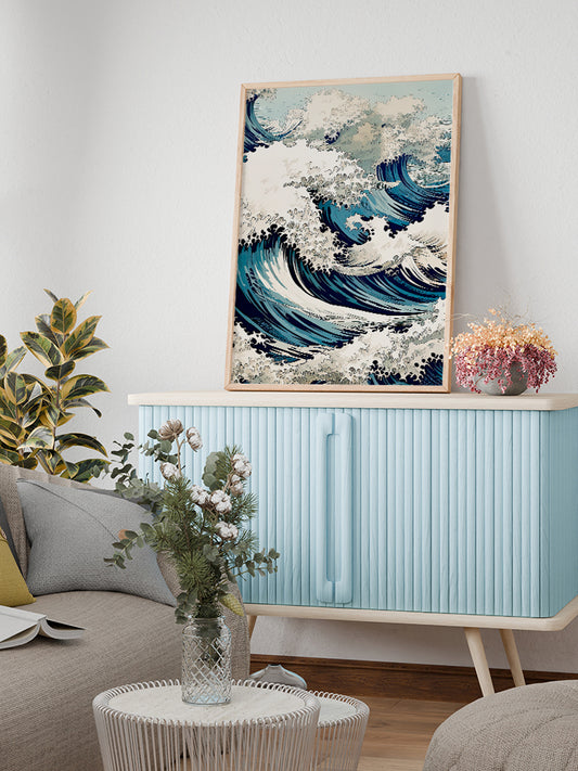 Waves of Okinawa Poster - Giclée Baskı