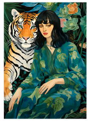 Wild Woman Green Poster - Giclée Baskı