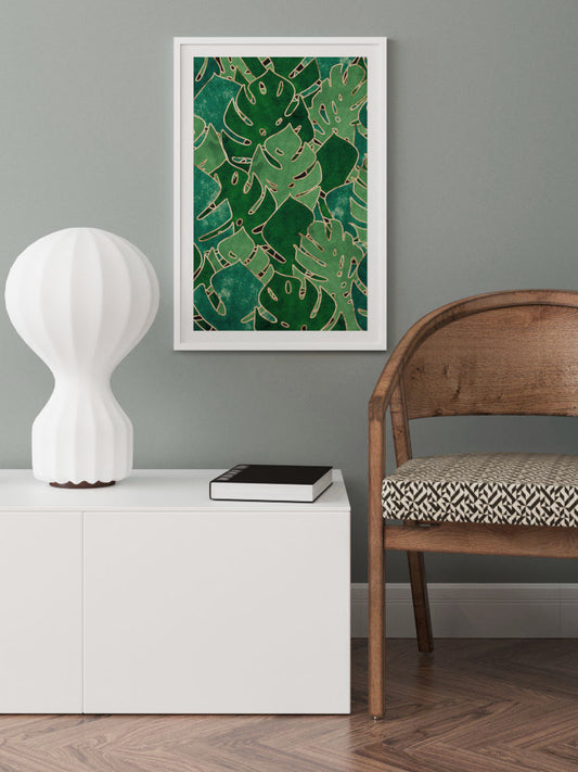 Monstera Yaprakları N2 Poster - Giclée Baskı