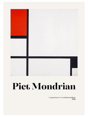 Mondrian Composition No.1 With Red And Black Poster - Giclée Baskı