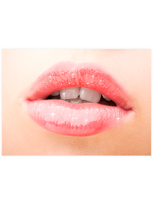 Pink Lips Poster - Giclée Baskı